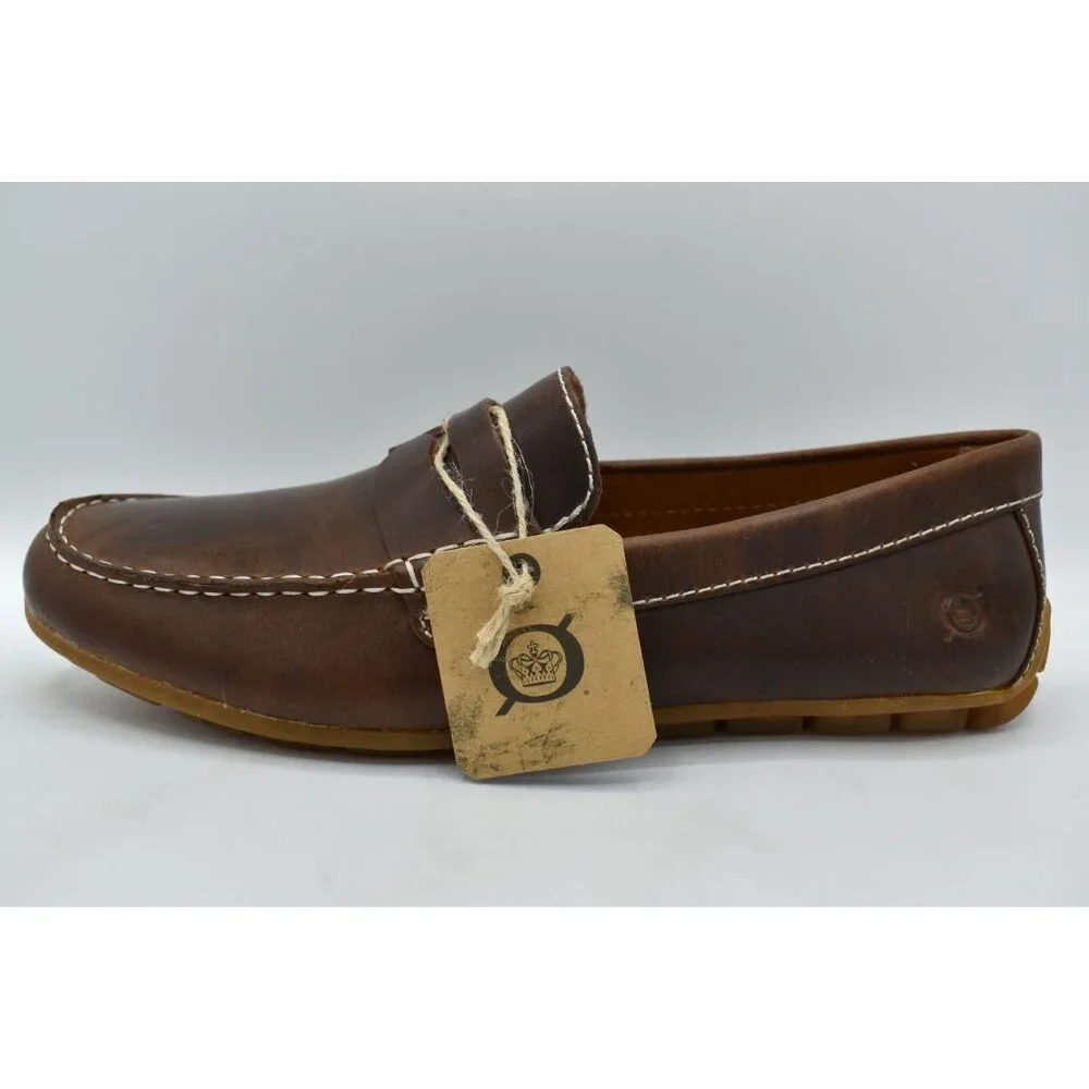 Born Mens‎ 9 Andes Dark Brown Full Grain Leather Slip On Driver Loafers Shoes
